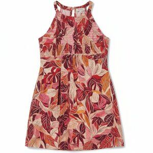 Fit 4 U Floral Swimdress One Piece Swimsuit Pink High Neck Size 12